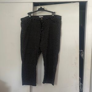 Black and white polka dot capris